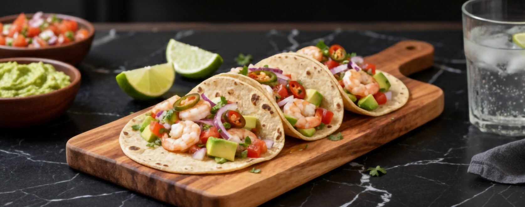 Avocado and Shrimp Ceviche Tacos