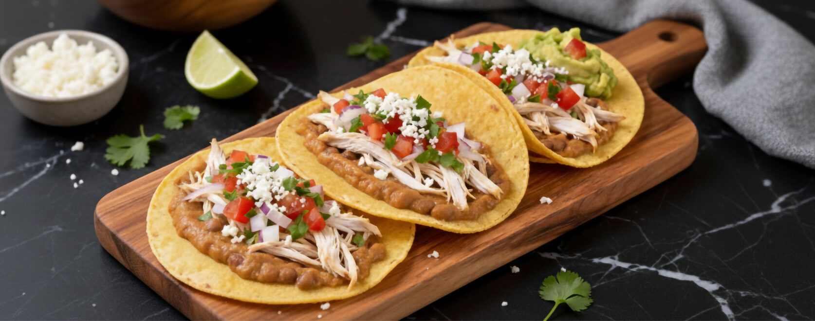 Chicken and Bean Tostadas
