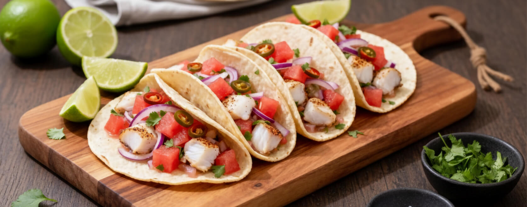 Watermelon Ceviche Tacos