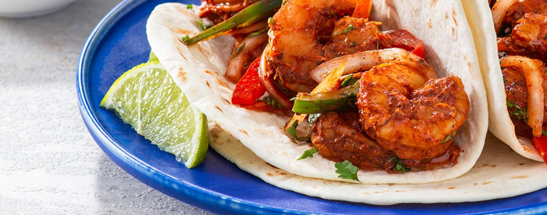 Yucatan Shrimp Fajitas